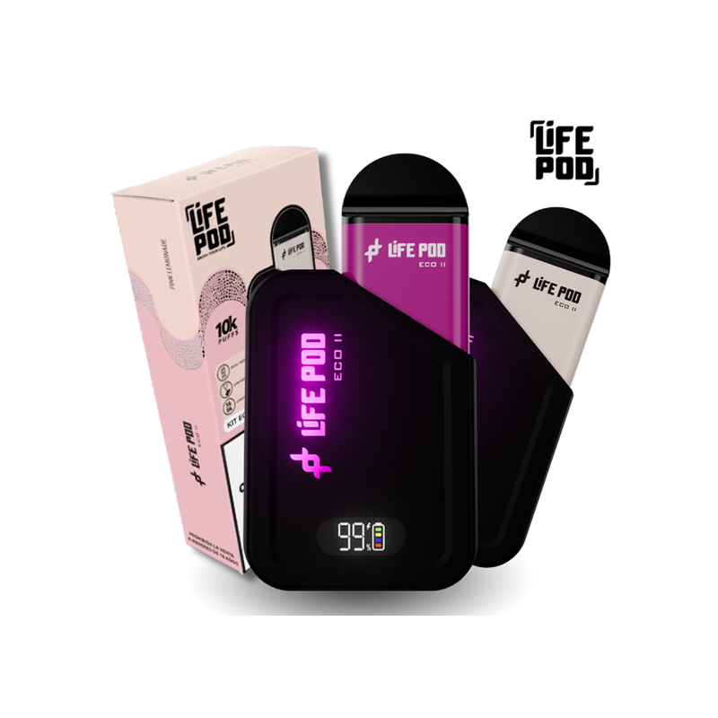 LIFE POD ECO 2 KIT 10000 PUFFS BATERIA CON PANTALLA LED + CARTUCHO