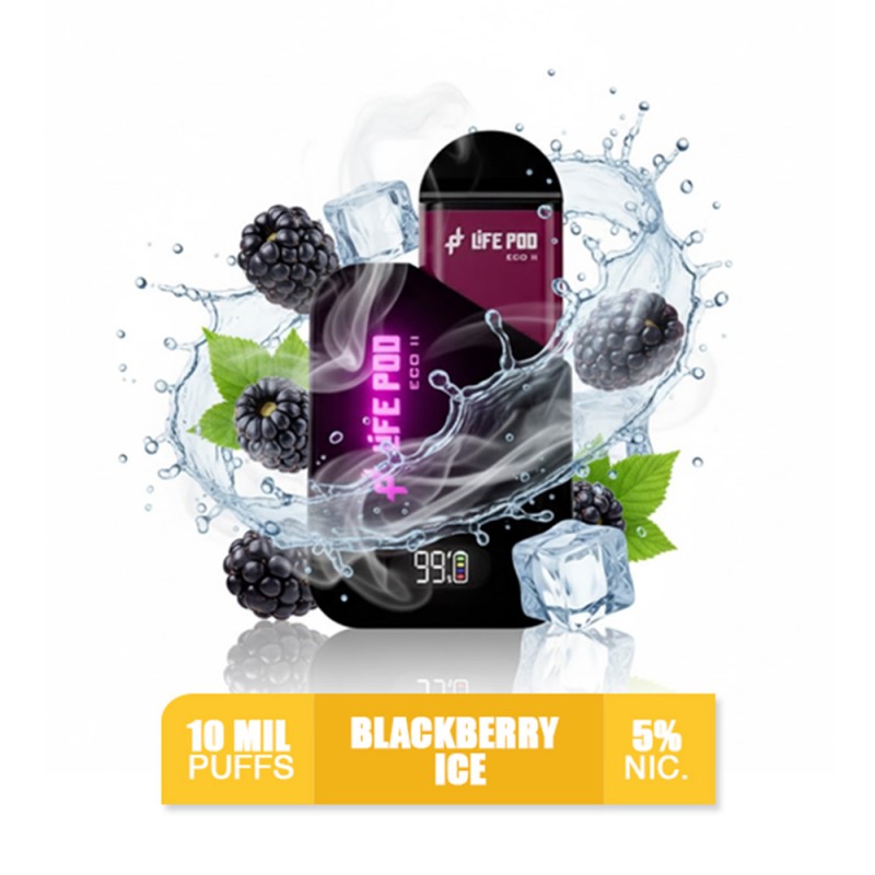 BLACKBERRY ICE + Life Pod 10k Puffs + Kit Completo
