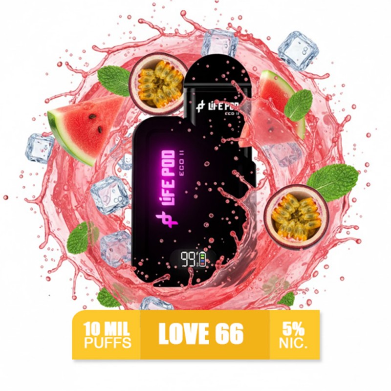 LOVE 66 + LIFE POD 10K PUFFS + KIT COMPLETO