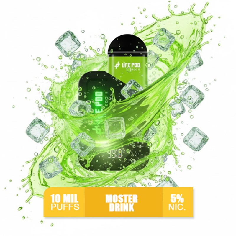 MONSTER DRINK+ LIFE POD 10K PUFFS + KIT COMPLETO
