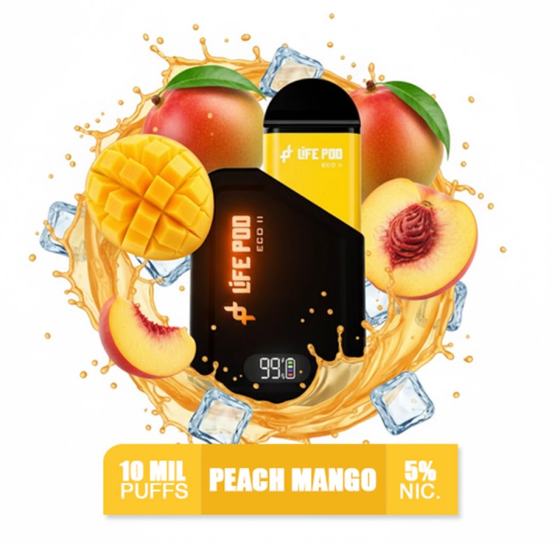 PEACH MANGO + LIFE POD 10K PUFFS + KIT COMPLETO