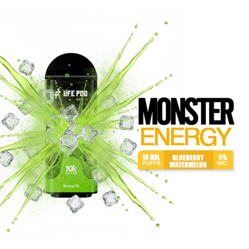MONSTER DRINK + REFILL LIFE POD + 10K PUFFS